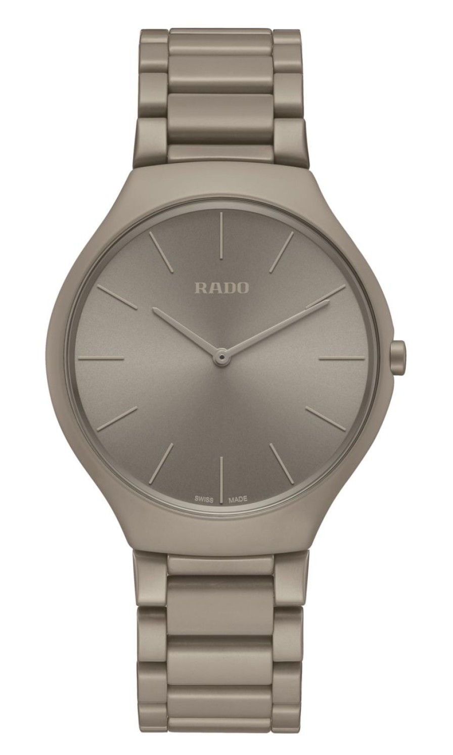 Men Rado Lifestyle | True Round Thinline Les Couleurs Le Corbusier Grey Brown Natural Umber 32141 Coloured