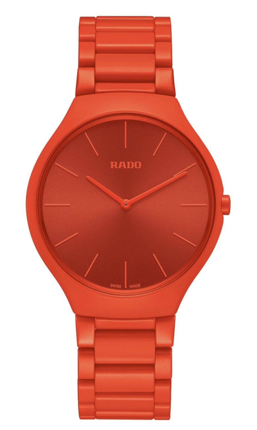 Men Rado Lifestyle | True Round Thinline Les Couleurs Le Corbusier Powerful Orange 4320S Coloured