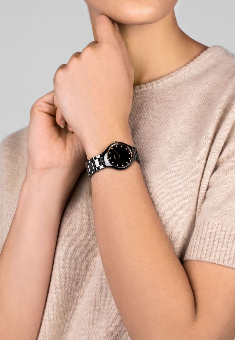 Women Rado Lifestyle | True Round Thinline Diamonds Dark