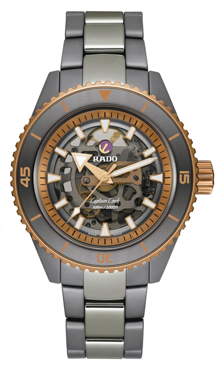 Men Rado Automatic | Captain Cook High-Tech Ceramic Skeleton Dark