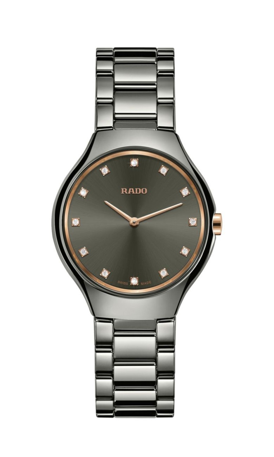 Women Rado Lifestyle | True Round Thinline Diamonds Dark