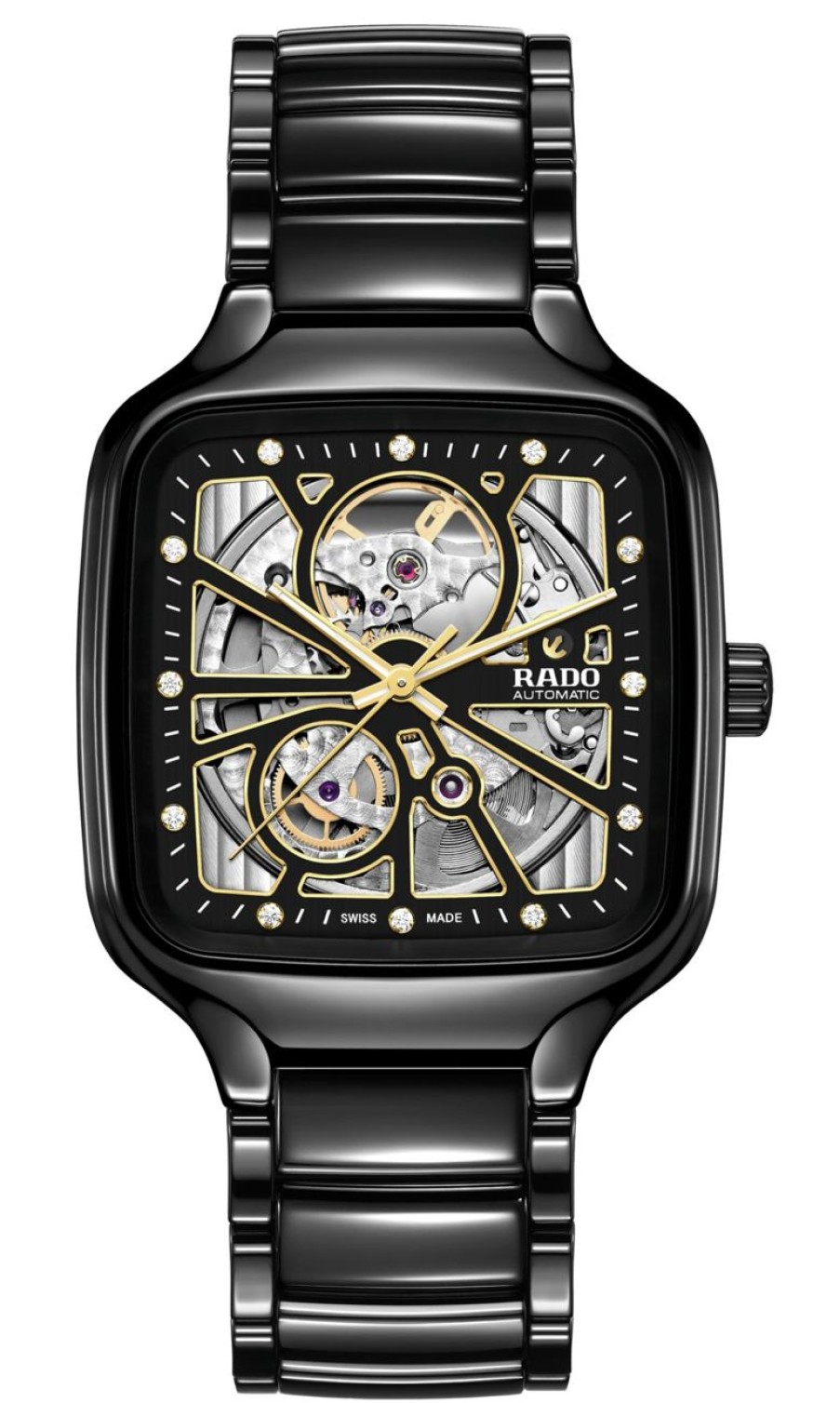 Men Rado Square | True Square Automatic Open Heart Dark